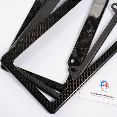 Custom Carbon Fiber License Plate Frame Putih Hitam Twill Glossy Mewah Custom 32*16