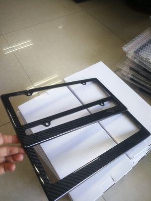 Custom Carbon Fiber License Plate Frame Putih Hitam Twill Glossy Mewah Custom 32*16