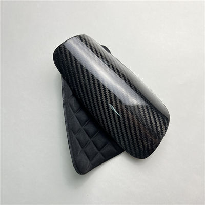 Karbon Fiber Twill Matt Sepakbola Dewasa Sepakbola Shin Guard lengan kecil Kuning / Hitam OME