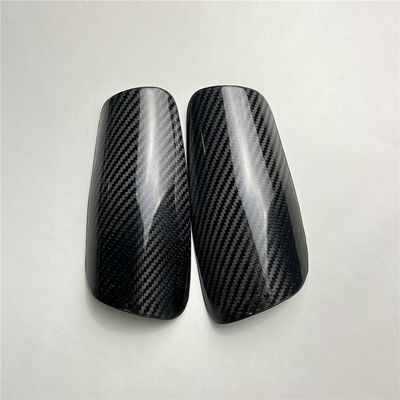 Karbon Fiber Twill Matt Sepakbola Dewasa Sepakbola Shin Guard lengan kecil Kuning / Hitam OME