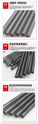 7mm 8mm Od Carbon Fiber Tube Frame Putih