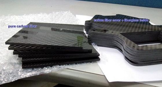 Karbon Fiber Look Campuran Fiberglass Plate Panel Sheet 1mm